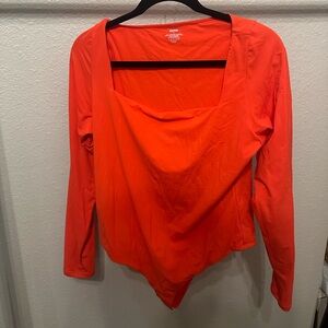 FITS EVERYBODY LONG SLEEVE SQUARE NECK BODYSUIT -2x